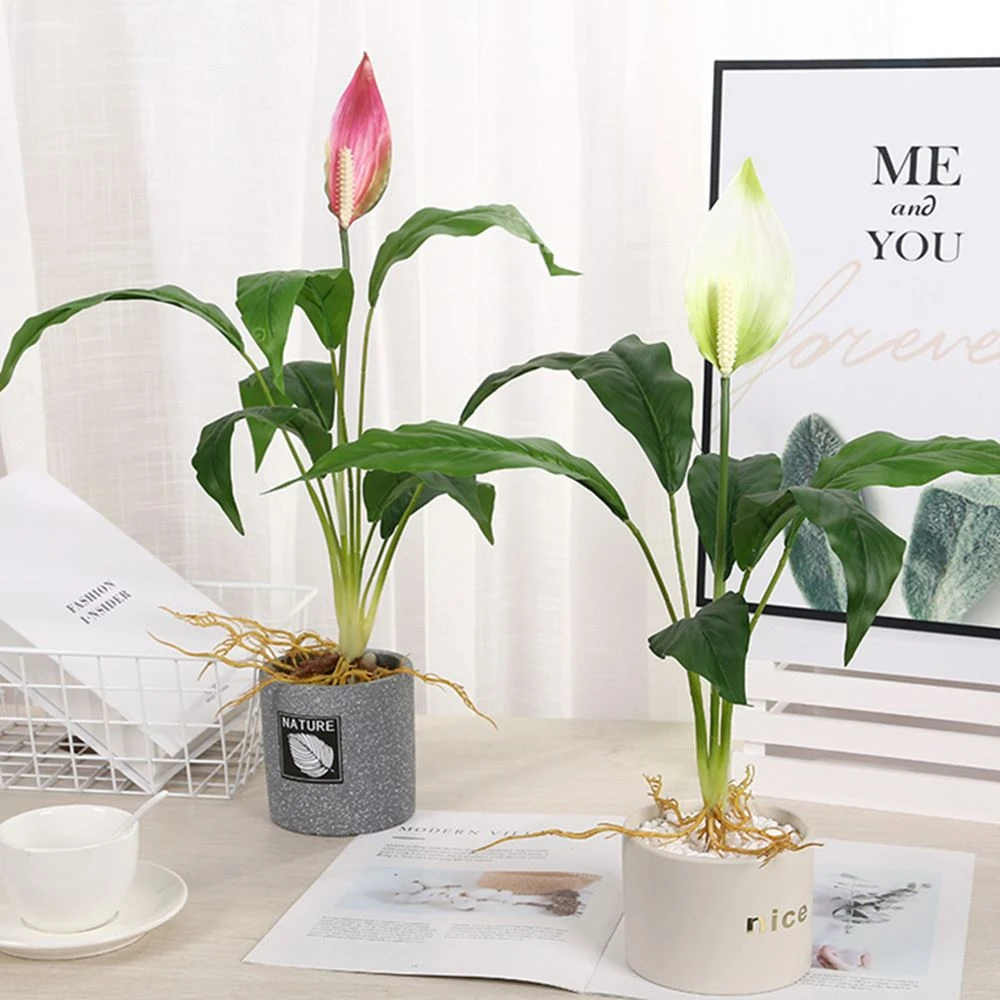 faux lily spathe potted plants